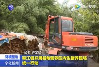 翠江鎮開展拆除禁養區生豬養殖場統一行動