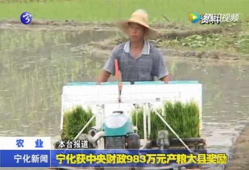 寧化中央財政983萬元產糧大縣獎勵
