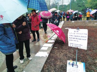 大爺大媽穿梭在相親角內(nèi)，摩肩接踵。