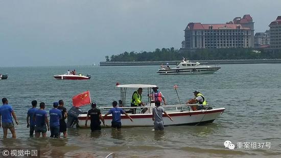 ▲8月6日，青島，雙胞胎女童搜救現場。????圖/視覺中國