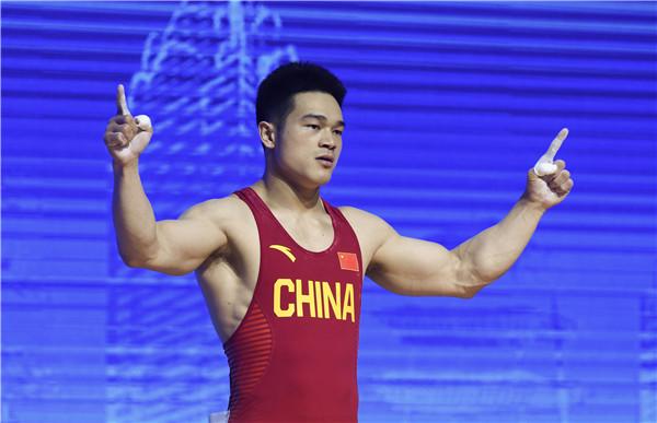 閩將石智勇打破男子73公斤級抓舉及總成績世界紀(jì)錄 