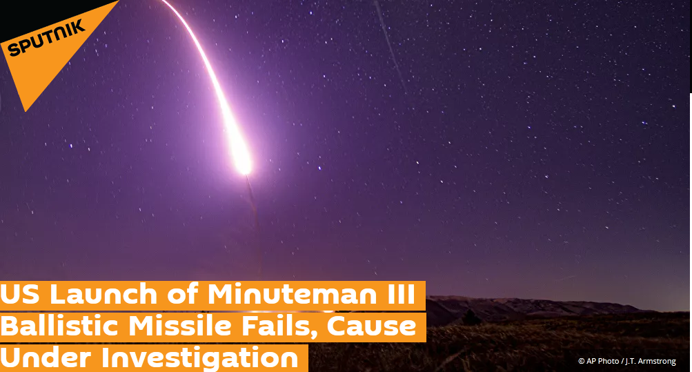 美國空軍：“民兵III”洲際彈道導(dǎo)彈試射失敗 正調(diào)查原因