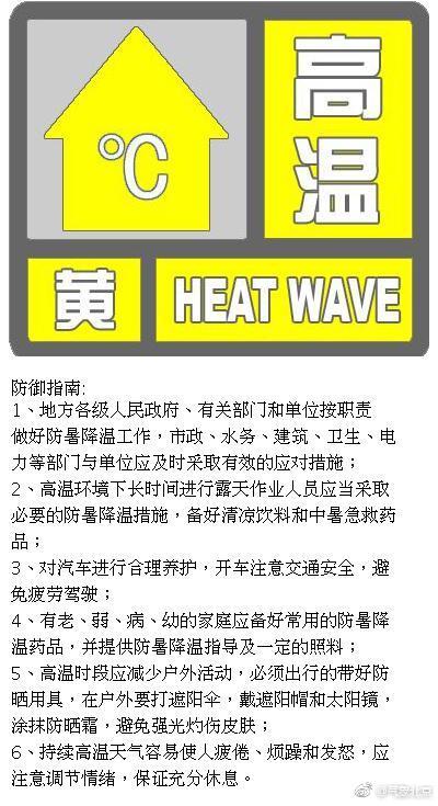 北京發高溫黃色預警 大部分地區最高氣溫將超35℃