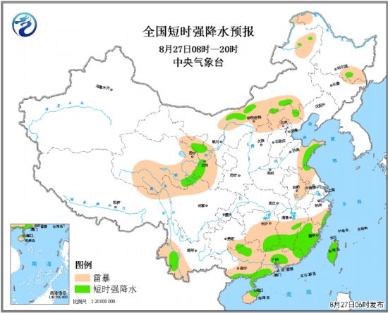 華北江南等地將有強(qiáng)對(duì)流天氣 局地雨強(qiáng)可超60毫米